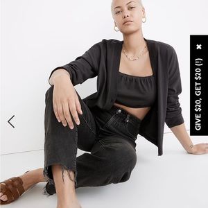 Madewell Curvy Perfect Vintage Straight Jeans Sz 29 Black Denim